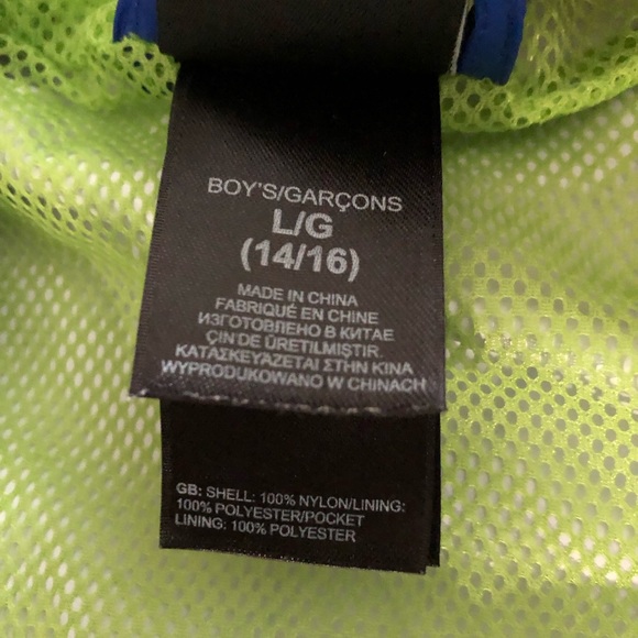 Kids NorthFace hyvent rain jacket in blue. Size Large - Picture 3 of 4